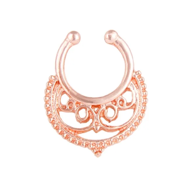 1PCS Stainless Steel Fake Nose Ring Clip On Septum Piercing Faux Hoop Indian Nose Ring Pircing Nariz Punk Body Piercing Jewelry
