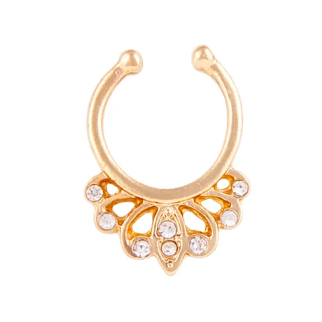 1PCS Stainless Steel Fake Nose Ring Clip On Septum Piercing Faux Hoop Indian Nose Ring Pircing Nariz Punk Body Piercing Jewelry