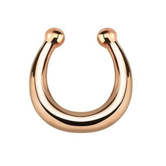 1PCS Stainless Steel Fake Nose Ring Clip On Septum Piercing Faux Hoop Indian Nose Ring Pircing Nariz Punk Body Piercing Jewelry
