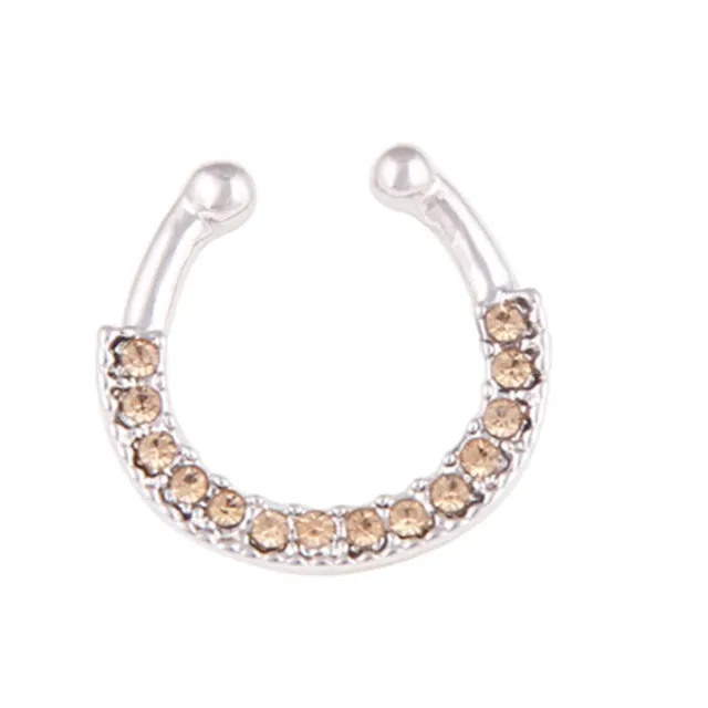 1PCS Stainless Steel Fake Nose Ring Clip On Septum Piercing Faux Hoop Indian Nose Ring Pircing Nariz Punk Body Piercing Jewelry