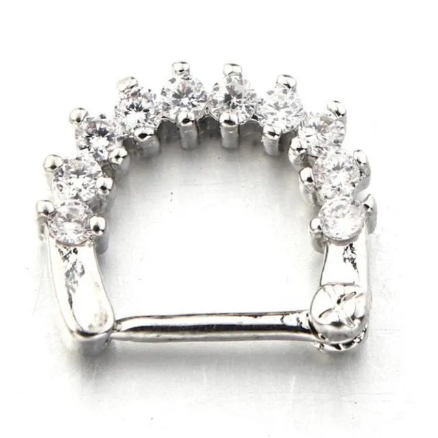 1PCS Stainless Steel Fake Nose Ring Clip On Septum Piercing Faux Hoop Indian Nose Ring Pircing Nariz Punk Body Piercing Jewelry