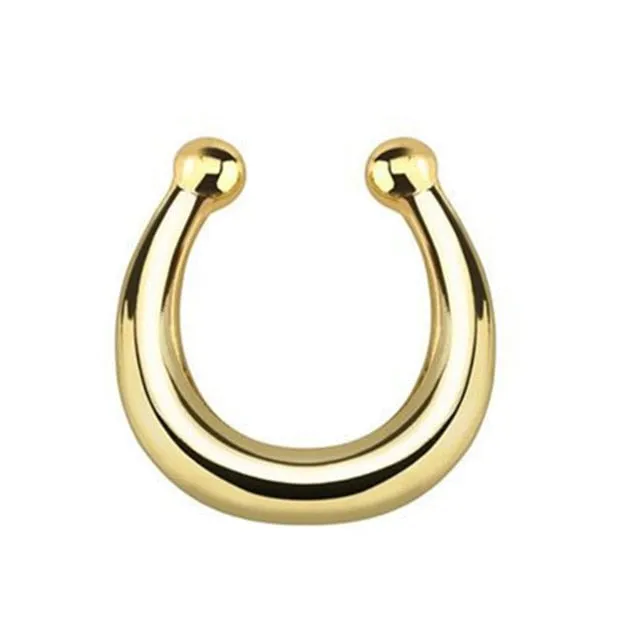 1PCS Stainless Steel Fake Nose Ring Clip On Septum Piercing Faux Hoop Indian Nose Ring Pircing Nariz Punk Body Piercing Jewelry