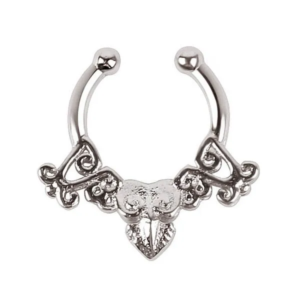 1PCS Stainless Steel Fake Nose Ring Clip On Septum Piercing Faux Hoop Indian Nose Ring Pircing Nariz Punk Body Piercing Jewelry