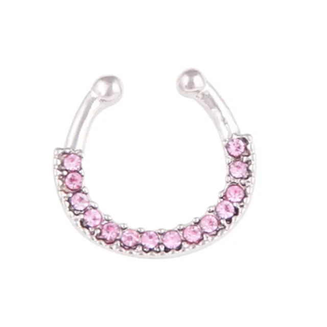 1PCS Stainless Steel Fake Nose Ring Clip On Septum Piercing Faux Hoop Indian Nose Ring Pircing Nariz Punk Body Piercing Jewelry