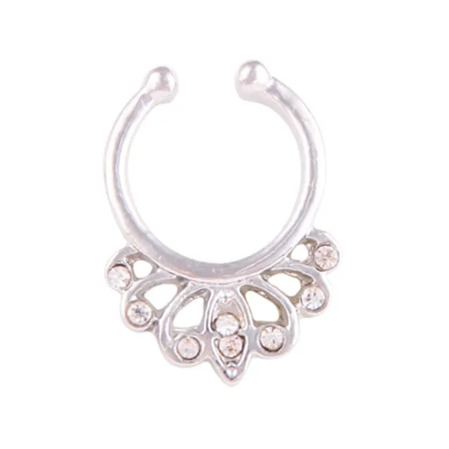 1PCS Stainless Steel Fake Nose Ring Clip On Septum Piercing Faux Hoop Indian Nose Ring Pircing Nariz Punk Body Piercing Jewelry
