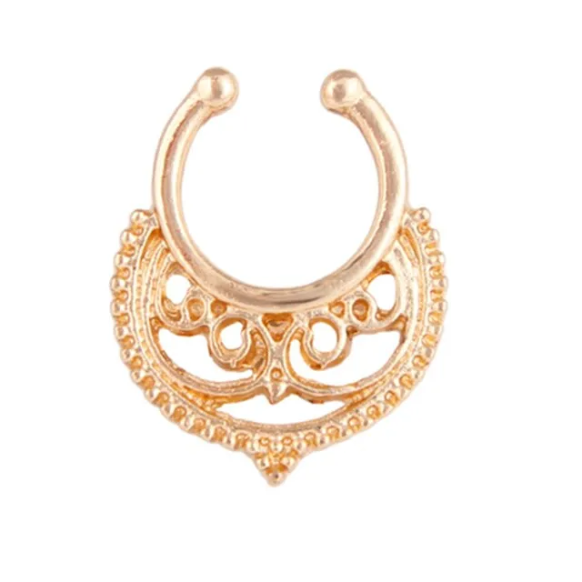 1PCS Stainless Steel Fake Nose Ring Clip On Septum Piercing Faux Hoop Indian Nose Ring Pircing Nariz Punk Body Piercing Jewelry