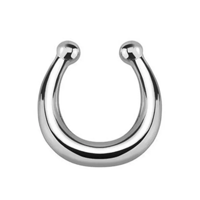 1PCS Stainless Steel Fake Nose Ring Clip On Septum Piercing Faux Hoop Indian Nose Ring Pircing Nariz Punk Body Piercing Jewelry