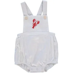 20039W-Smocked Kickin Crawfish White Baby Boy Bubble Romper