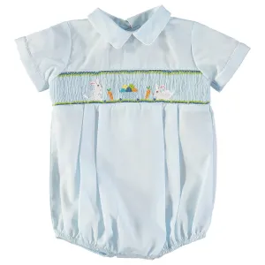 74022-Smocked Bunnies Baby Boy Bubble Romper