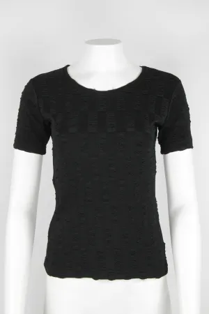 90s Textured black top - M