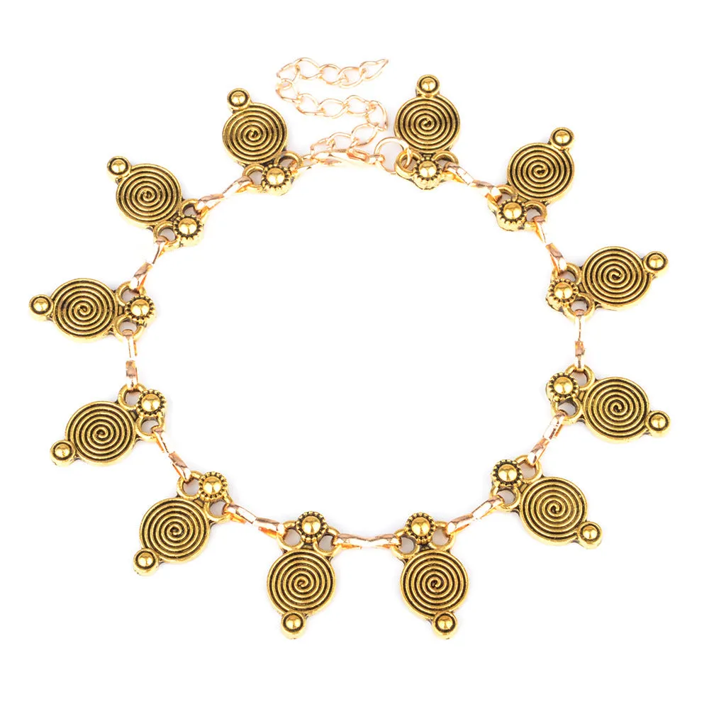AK157 - Retro Embossed Punk anklet