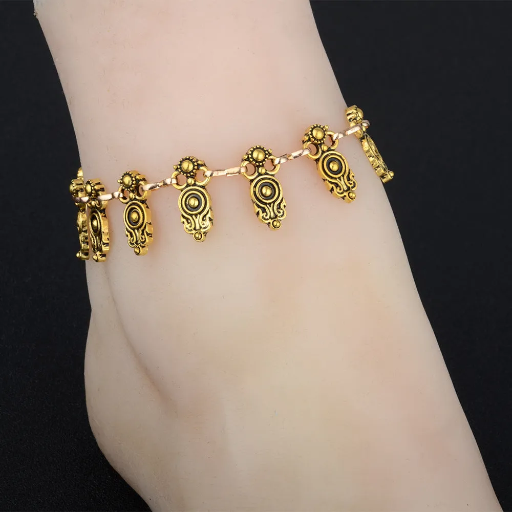 AK157 - Retro Embossed Punk anklet