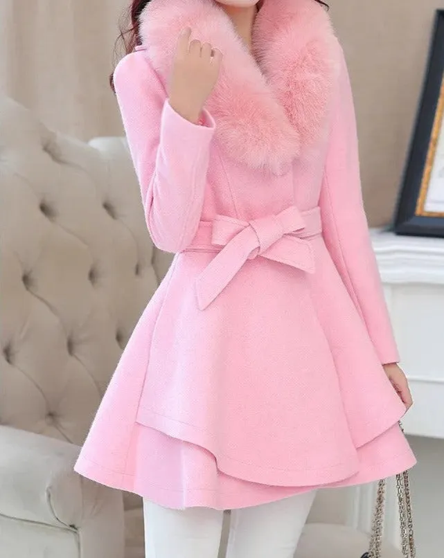 ASCOT Luxe Wrap Tie Fit and Flare Coat