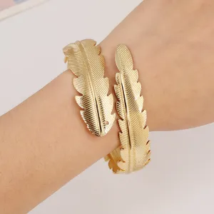 B837 - Punk style metal leaf Bracelet