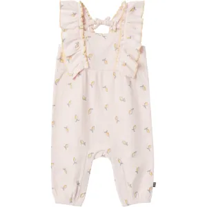 Baby Girls Rose Lemons Ruffles Long Leg Romper