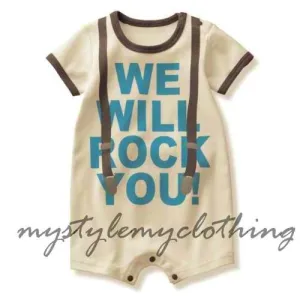 Baby Romper Suspender Baby Romper - We will rock you