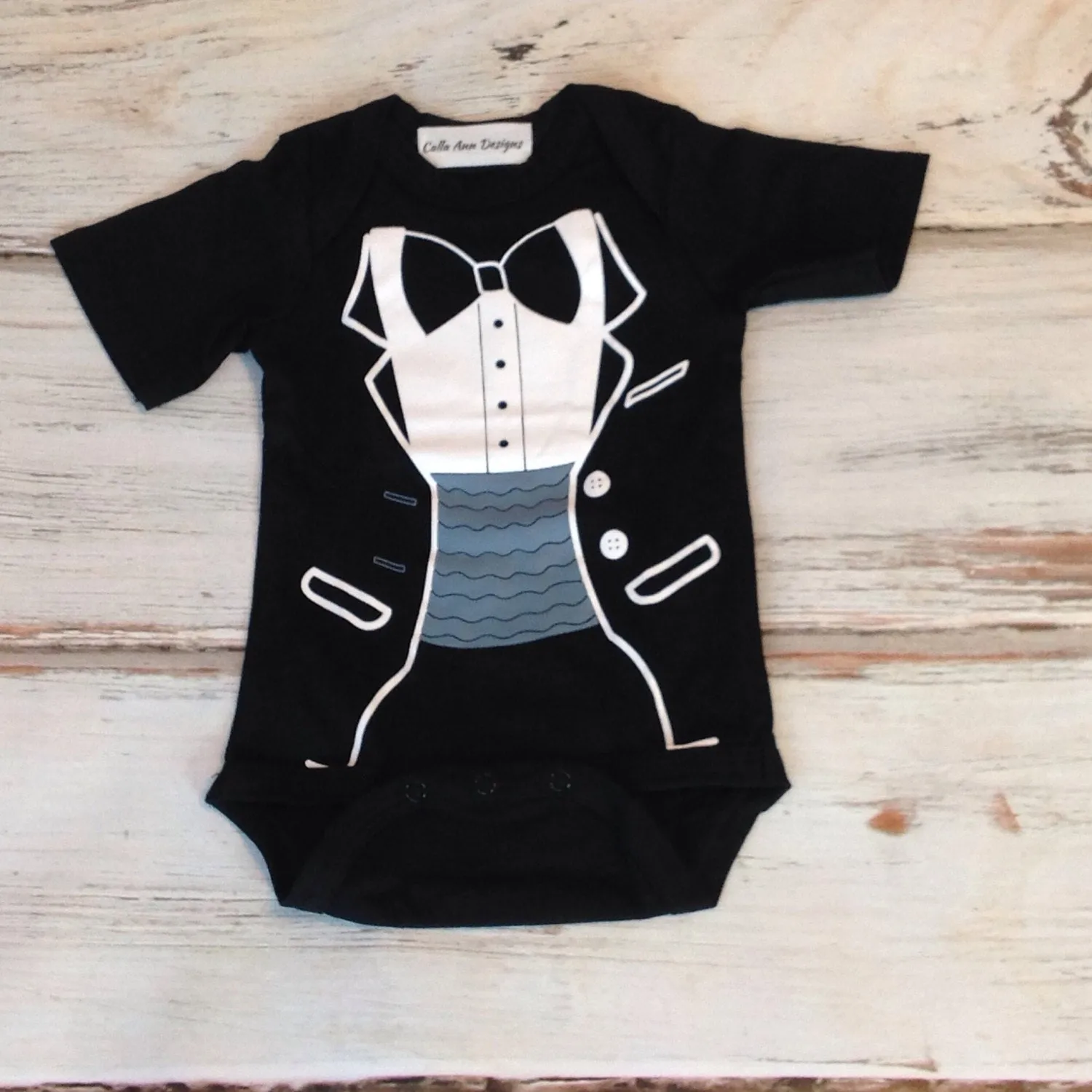 Baby Romper Toddler Baby Black Tuxedo