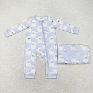 BAMBOO Christmas santa sibling  LR1415 girl romper 202408 RTS