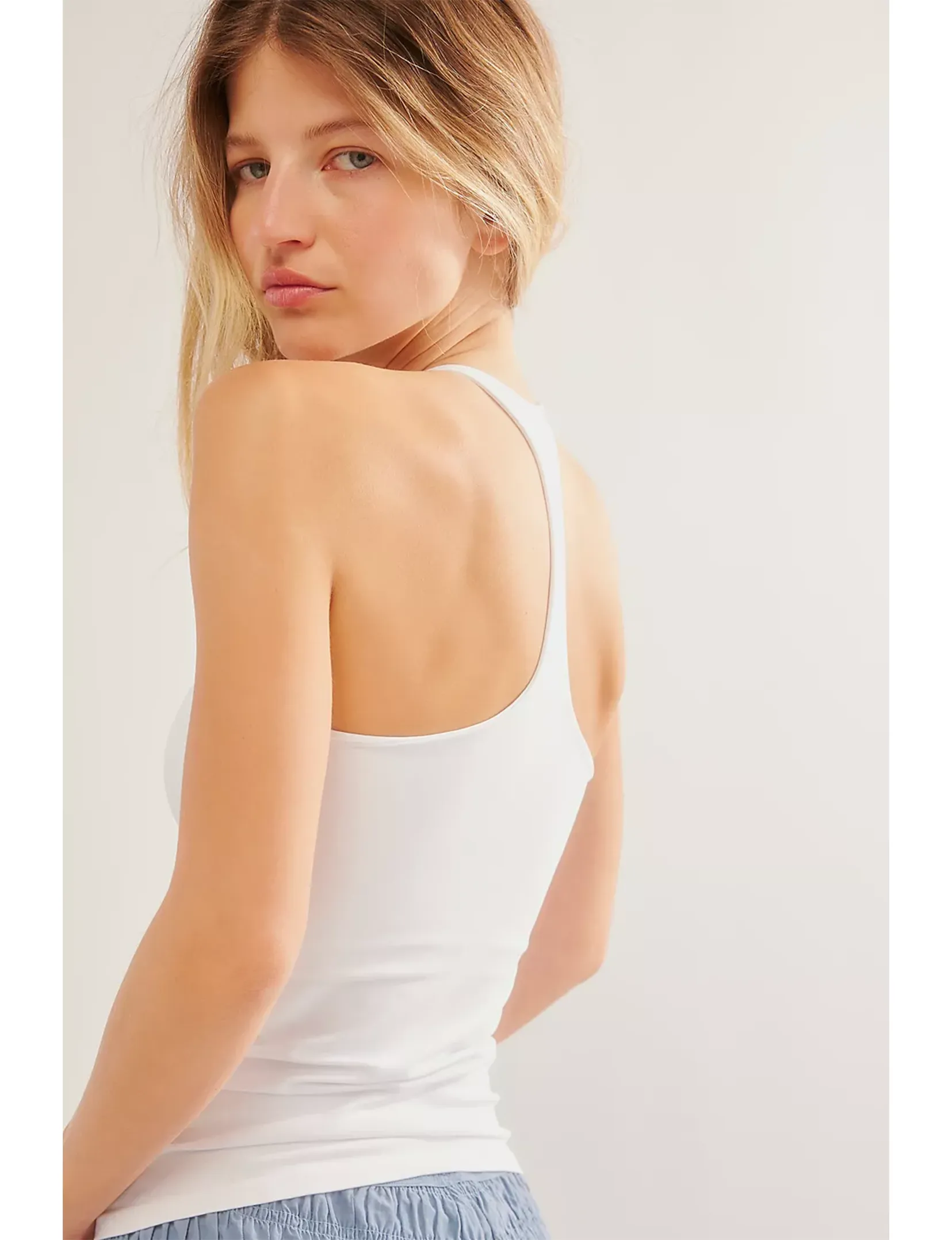 Clean Lines Racerback Cami, White