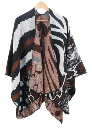 COLORED LEOPARD PATTERN FASHION WRAP, (L)51.2″ (W)59.1″