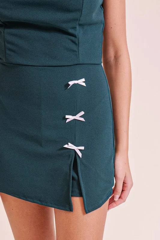 Coquette bow techno crepe romper
