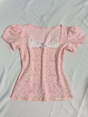 Coquette Style Lace Floral Top