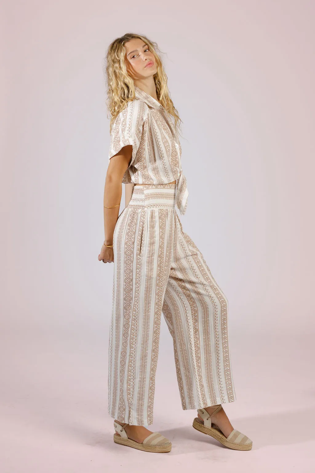 Cora Stripe Button-Up Top