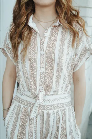 Cora Stripe Button-Up Top