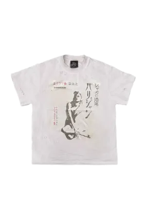 Dirty Dyed Distressed Washed Printed T-shirt