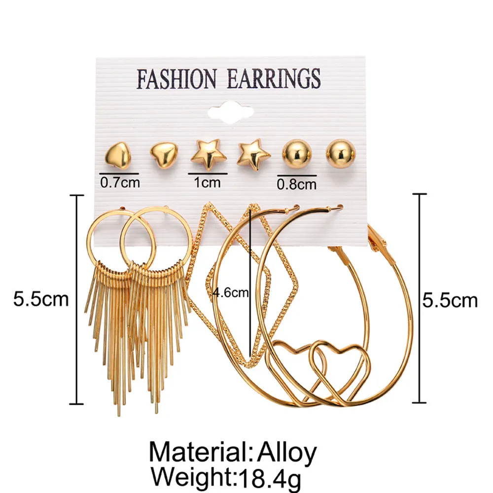 E1459 - Punk style big circle tassel earrings