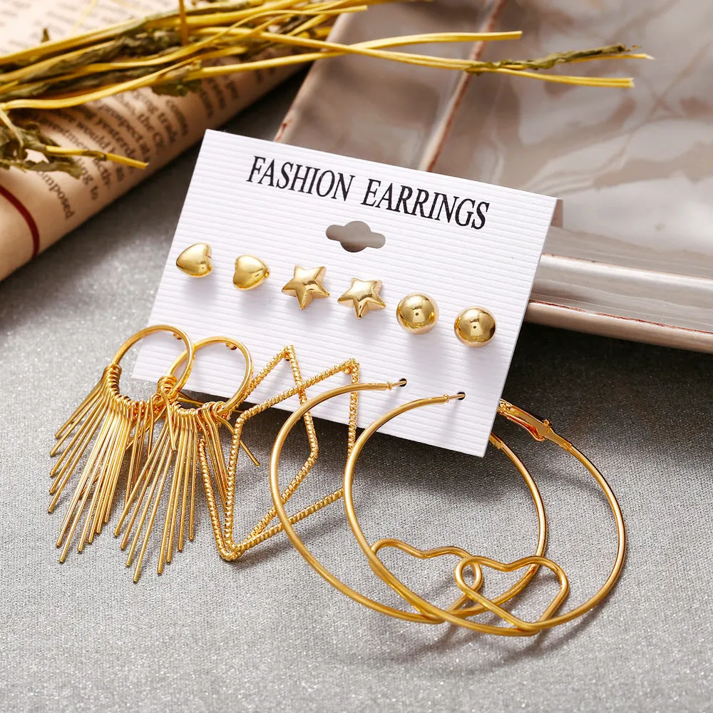 E1459 - Punk style big circle tassel earrings