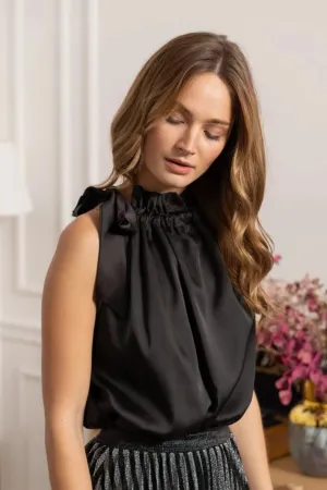 Elizabeth Satin Top - Black