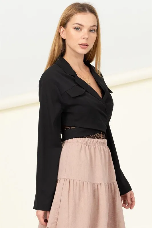 Emma Cropped & Wrap Surplice Blazer *limited*