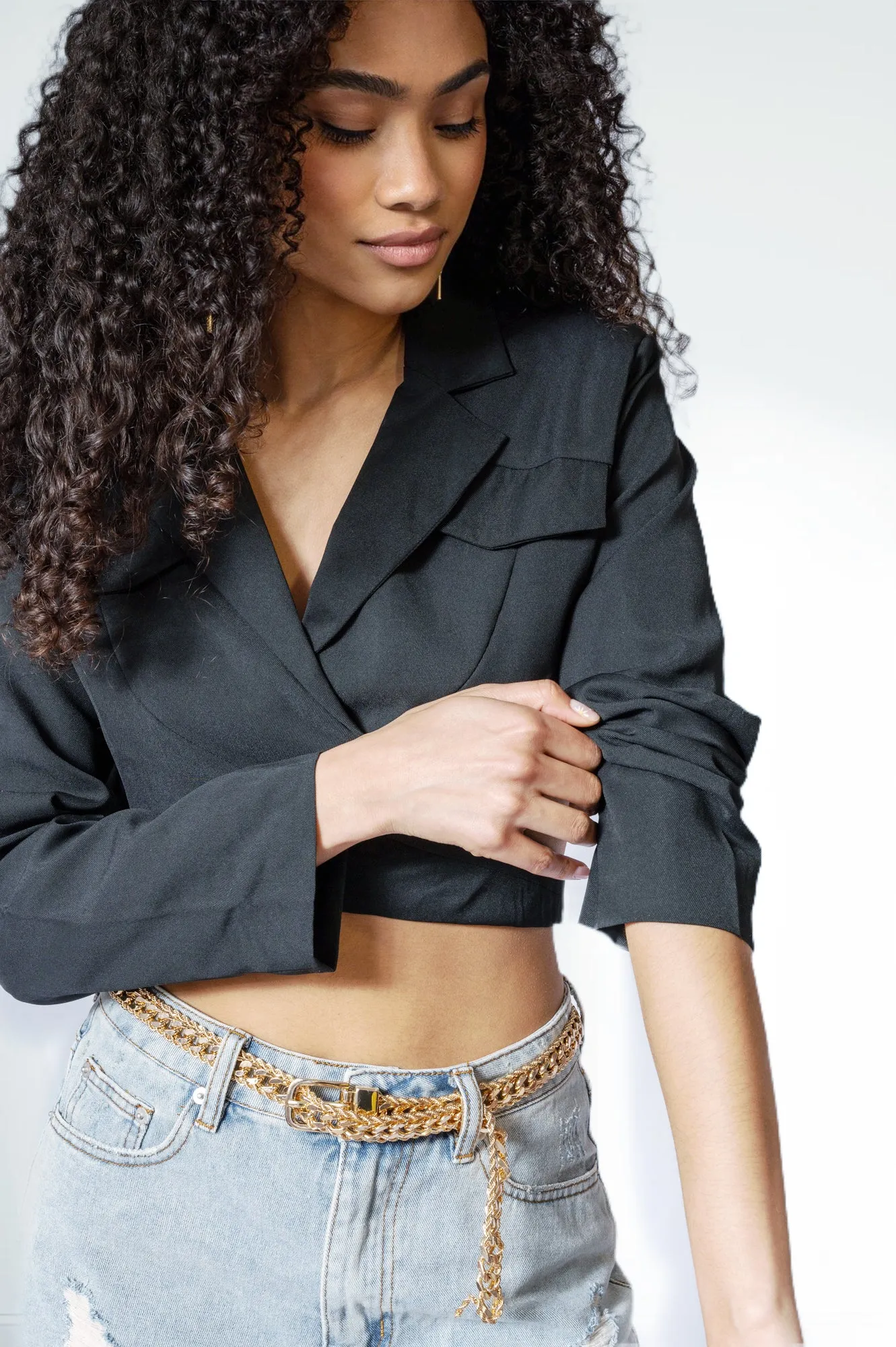 Emma Cropped & Wrap Surplice Blazer *limited*