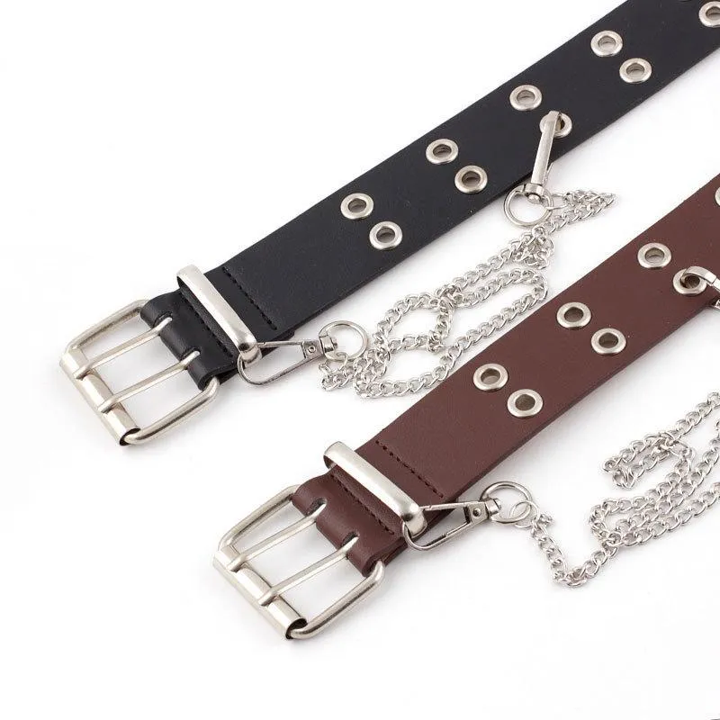 Fashion Women Punk Retro Belt Lady Leather Jeans Decorative Waistband