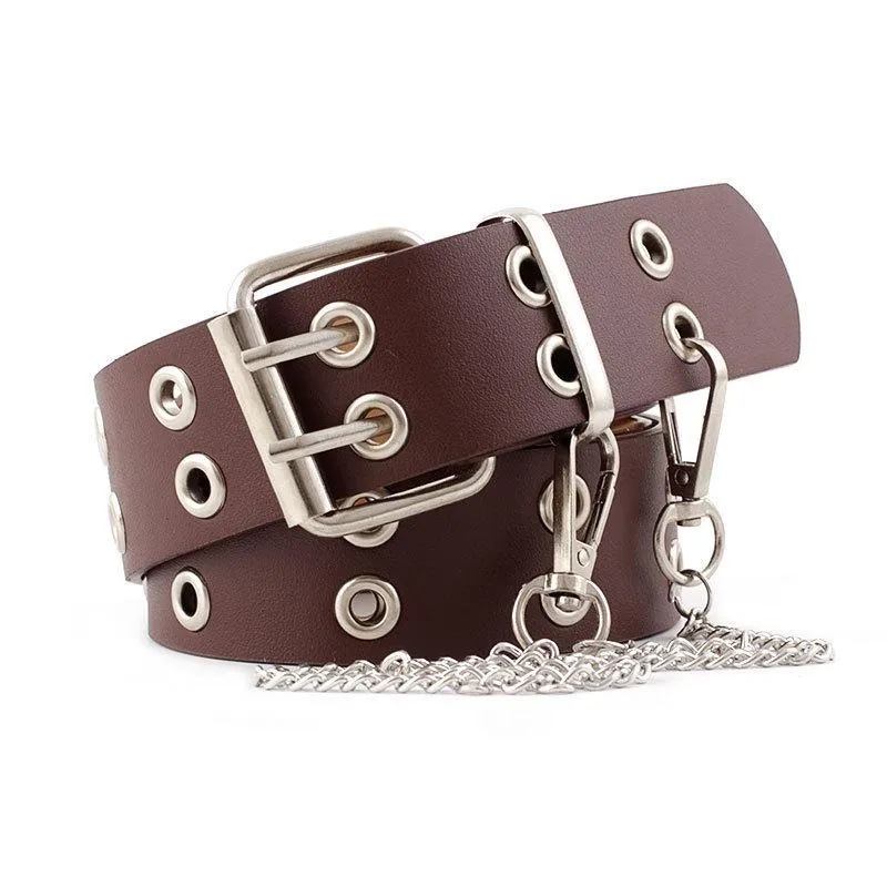 Fashion Women Punk Retro Belt Lady Leather Jeans Decorative Waistband