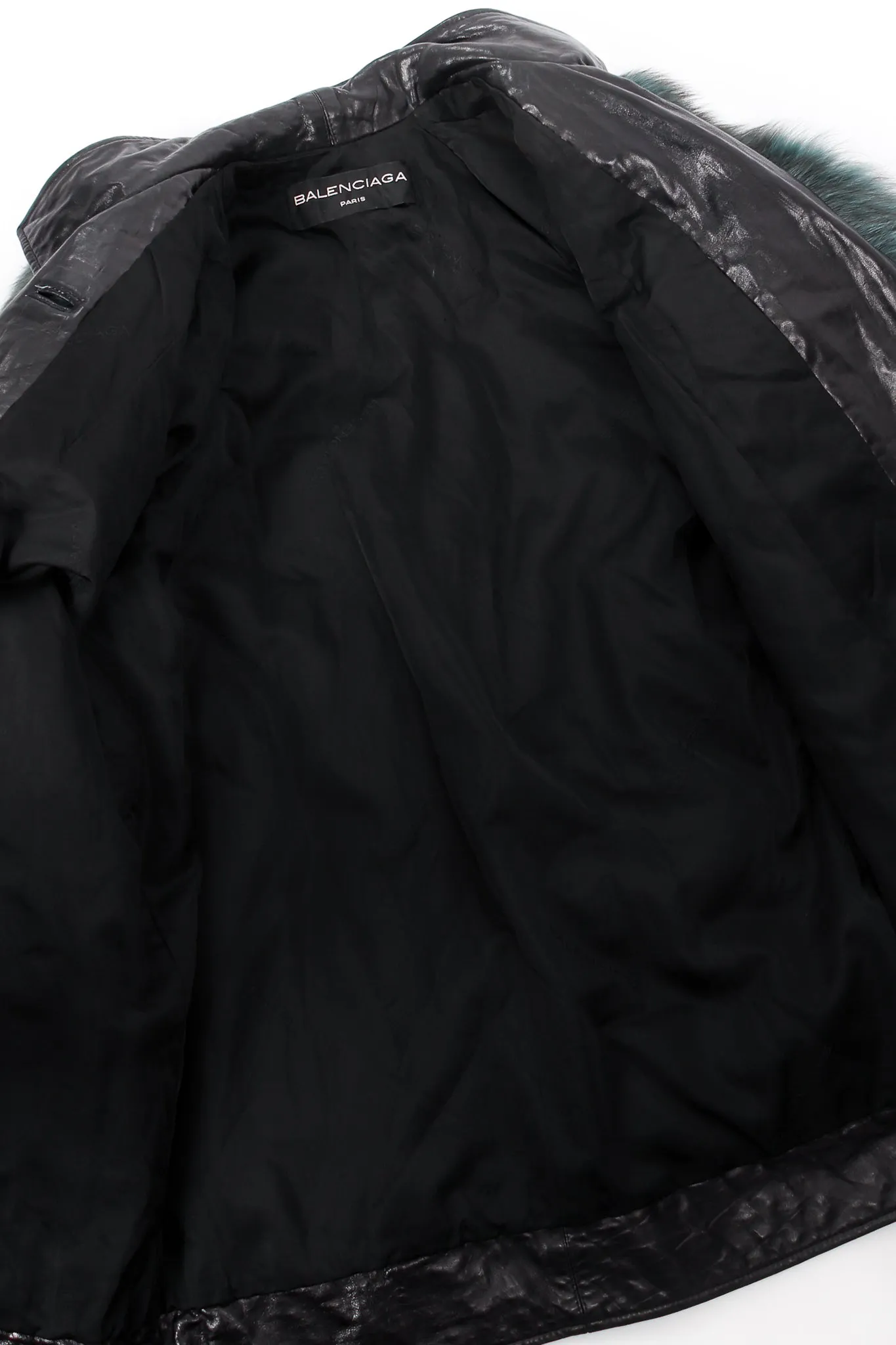 Fox Fur Leather Cocoon Coat