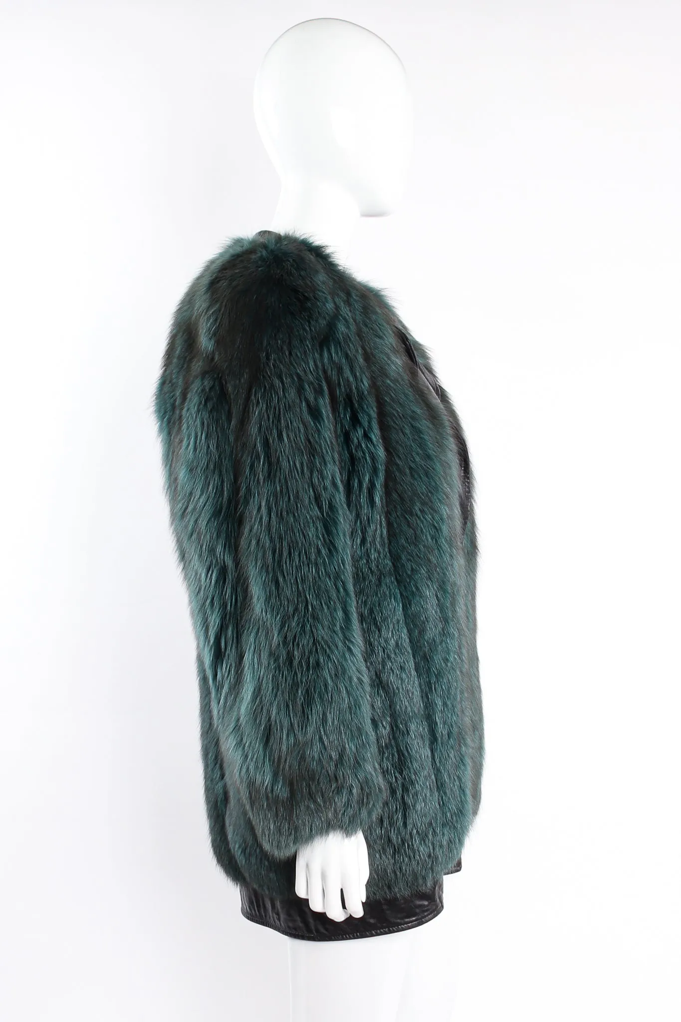 Fox Fur Leather Cocoon Coat