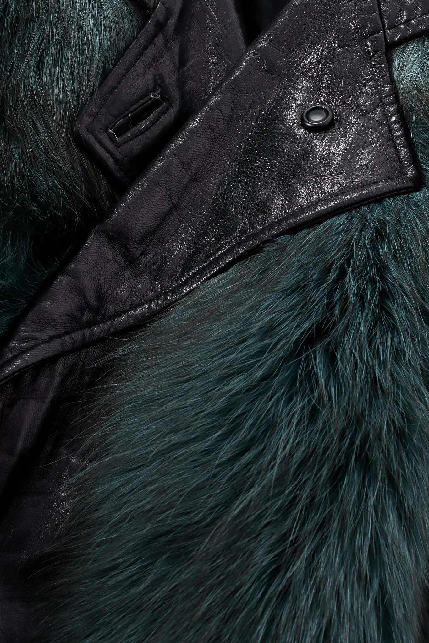 Fox Fur Leather Cocoon Coat