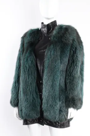 Fox Fur Leather Cocoon Coat