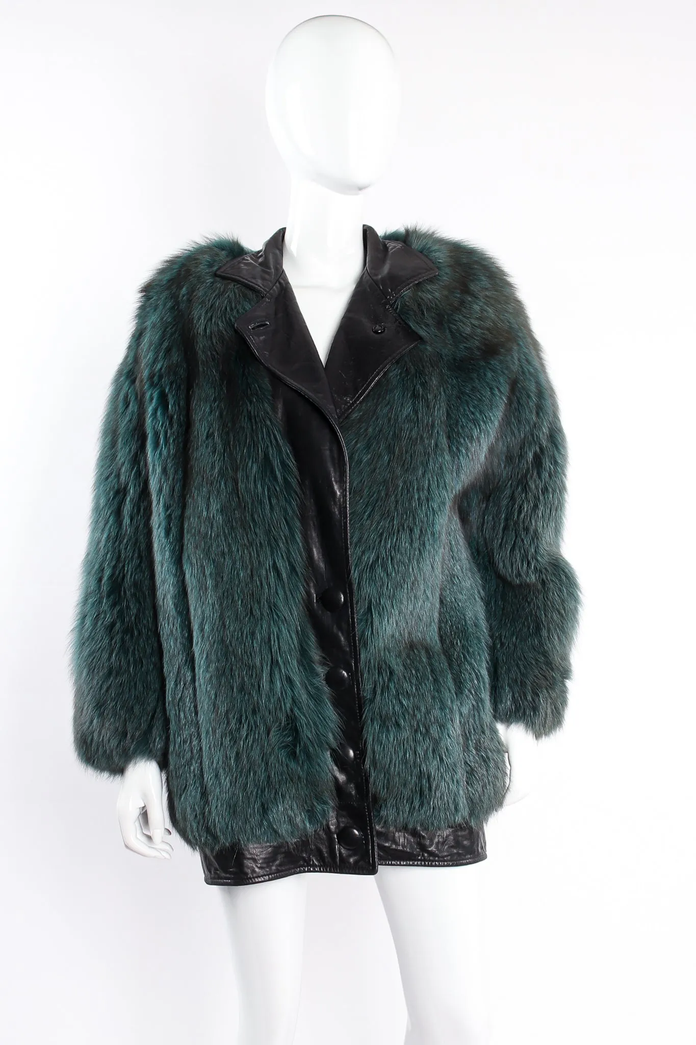 Fox Fur Leather Cocoon Coat