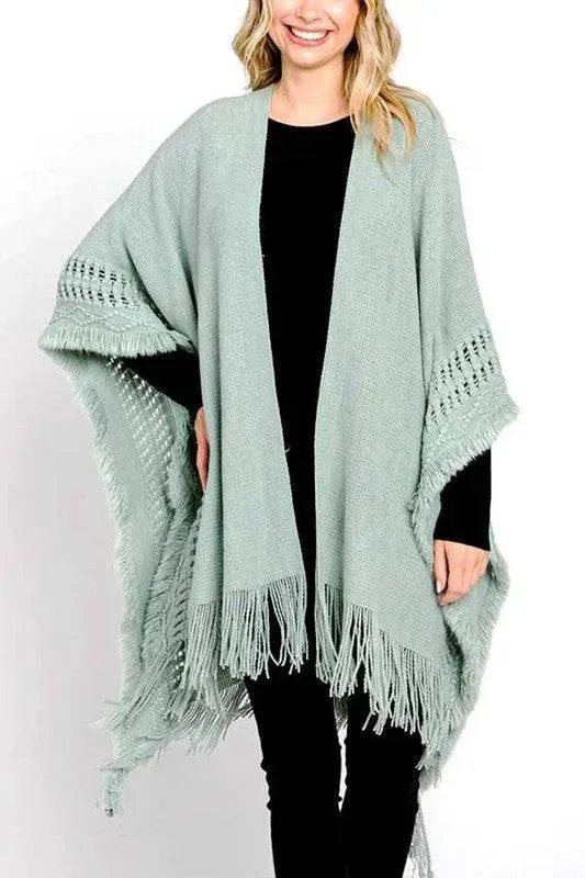 Fringed Knit Cozy Cardigan for Winter