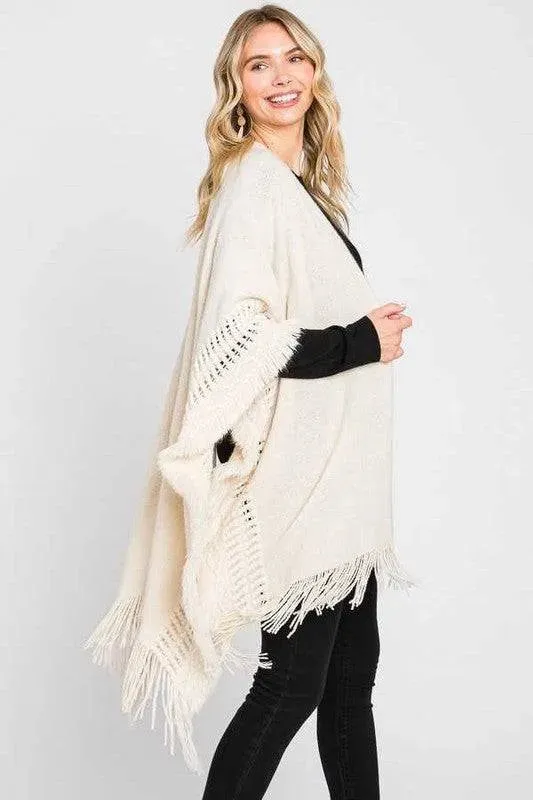 Fringed Knit Cozy Cardigan for Winter