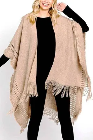 Fringed Knit Cozy Cardigan for Winter