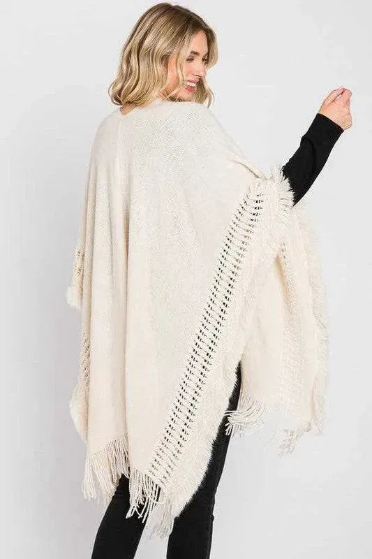 Fringed Knit Cozy Cardigan for Winter