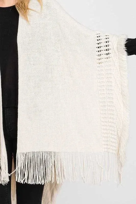 Fringed Knit Cozy Cardigan for Winter