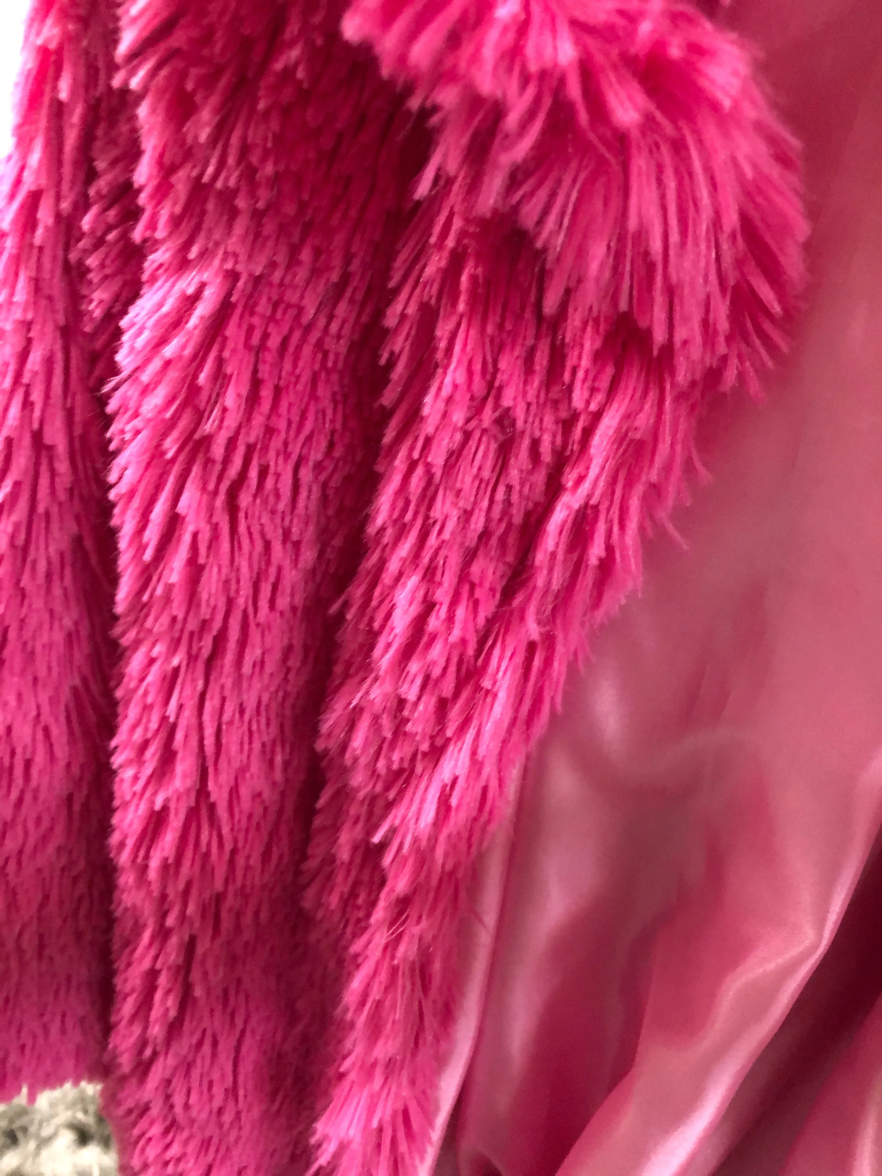 Girl’s Fuchsia Shaggy Swing Coat