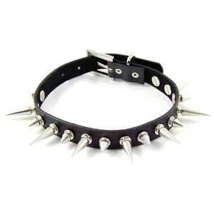 Gothic Black Choker Necklace Rivet Punk