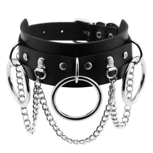 Gothic Punk Rock PU Leather Choker Necklace