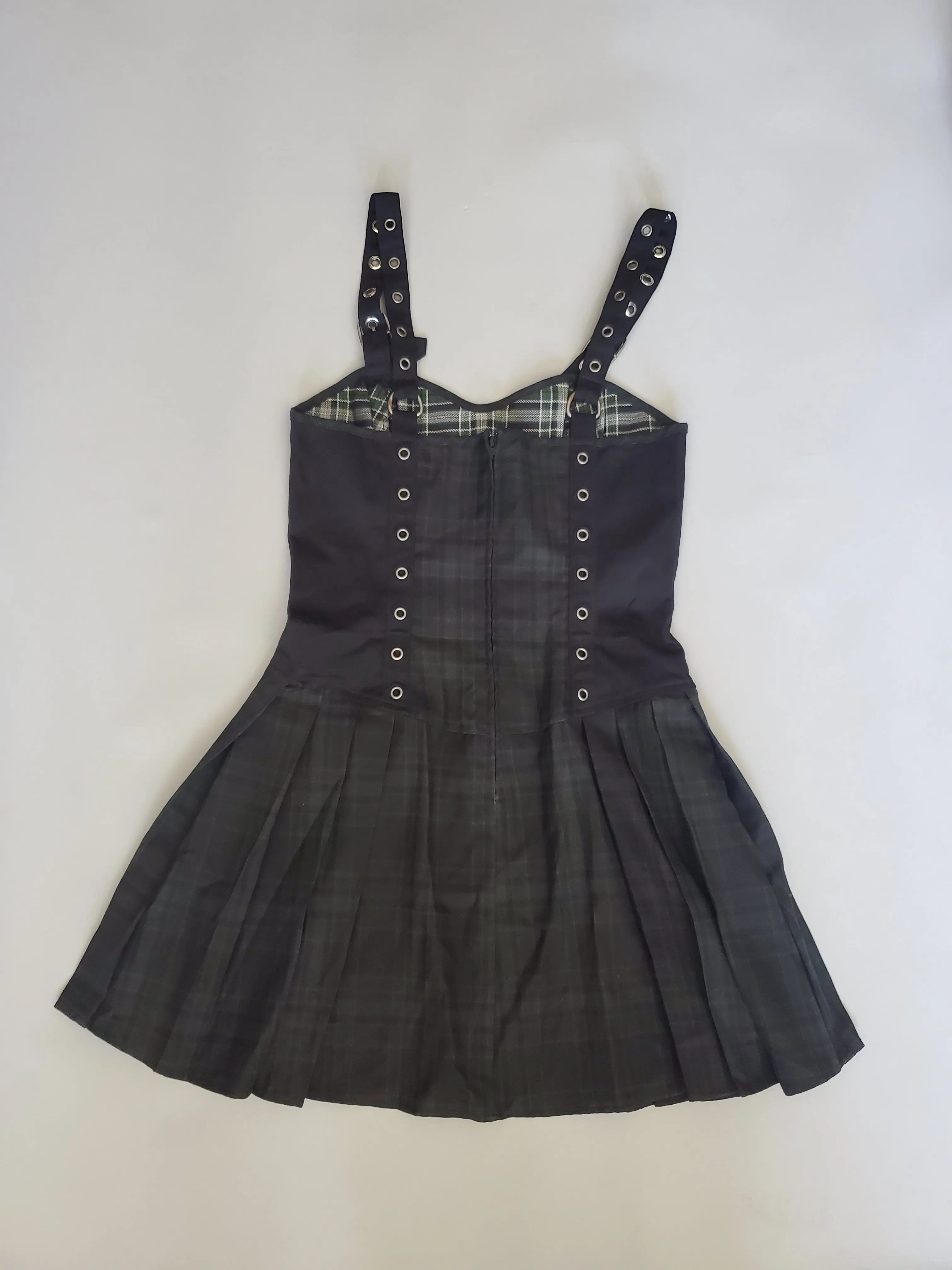 Green Swatch Overdyed Plaid Punk & Disorderly Dress